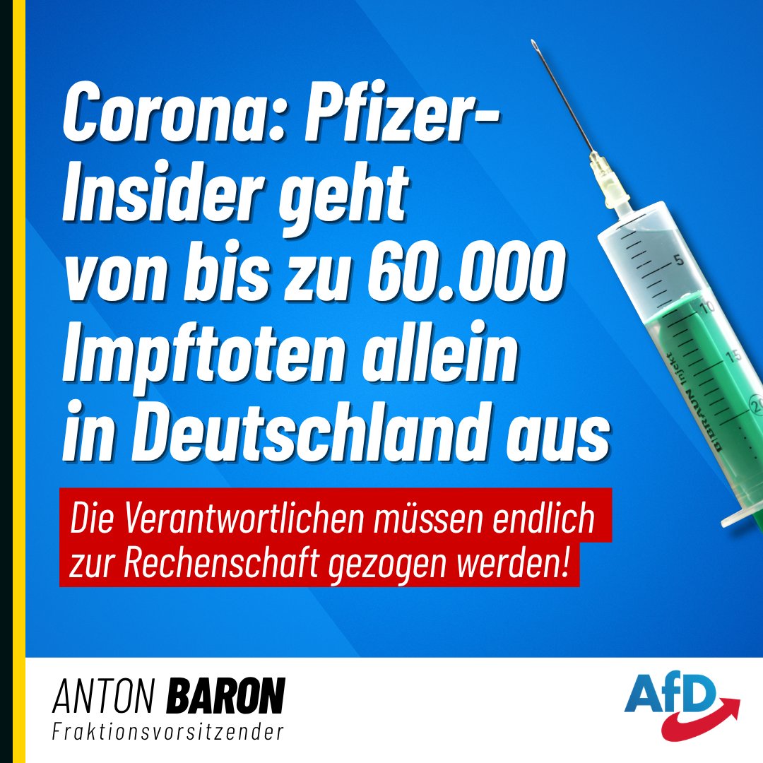 AntonBaronAfD's tweet image. Karl Lauterbach bezeichnete die Impfung als nebenwirkungsfrei. 

Die Pandemie muss endlich umfassend aufgearbeitet werden. Diese Forderung haben wir stets erhoben – und wir halten daran fest, bis endlich alles aufgeklärt ist!

nius.de/corona/impftot…

#Corona #Covid #Impfung