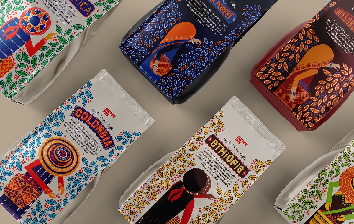 packagings's tweet image. #Coffee Day's Single Origin range tackles a familiar packaging challenge: how to celebrate individuality across a collection while keeping the family legible on shelf. 

#packagingdesign by Aparna Badgandi
