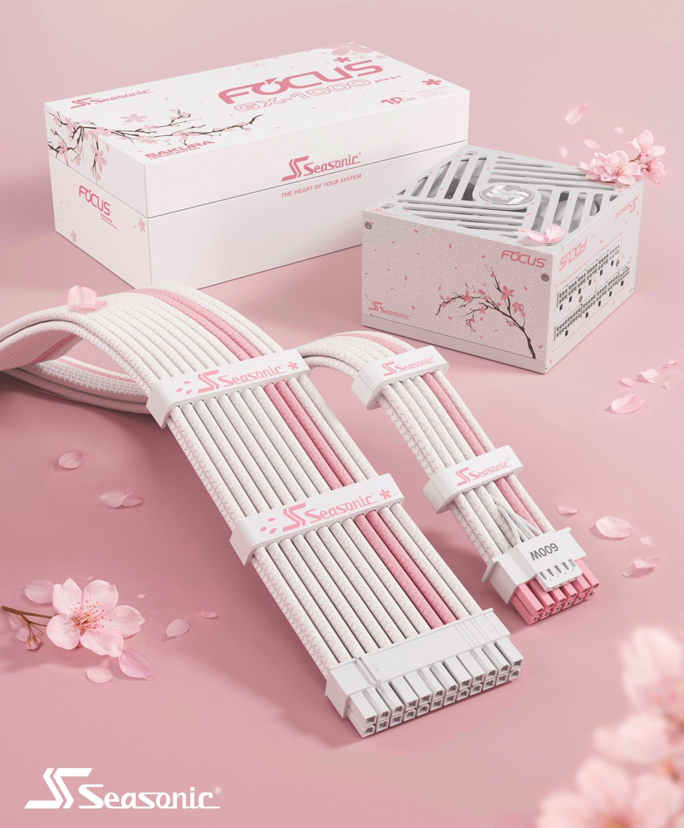 SeasonicJapan's tweet image. 桜の季節を、PCケースの中へ 🌸

新登場・12V-2×6 ピンクのツートンケーブル
こだわりの質感と、
丁寧な仕上がりを追求しました

コネクターの接続状態はひと目で確認できる設計で
安心感もデザインのひとつに

SAKURA限定ケーブルコームとあわせれば 配線もすっきり、美しく