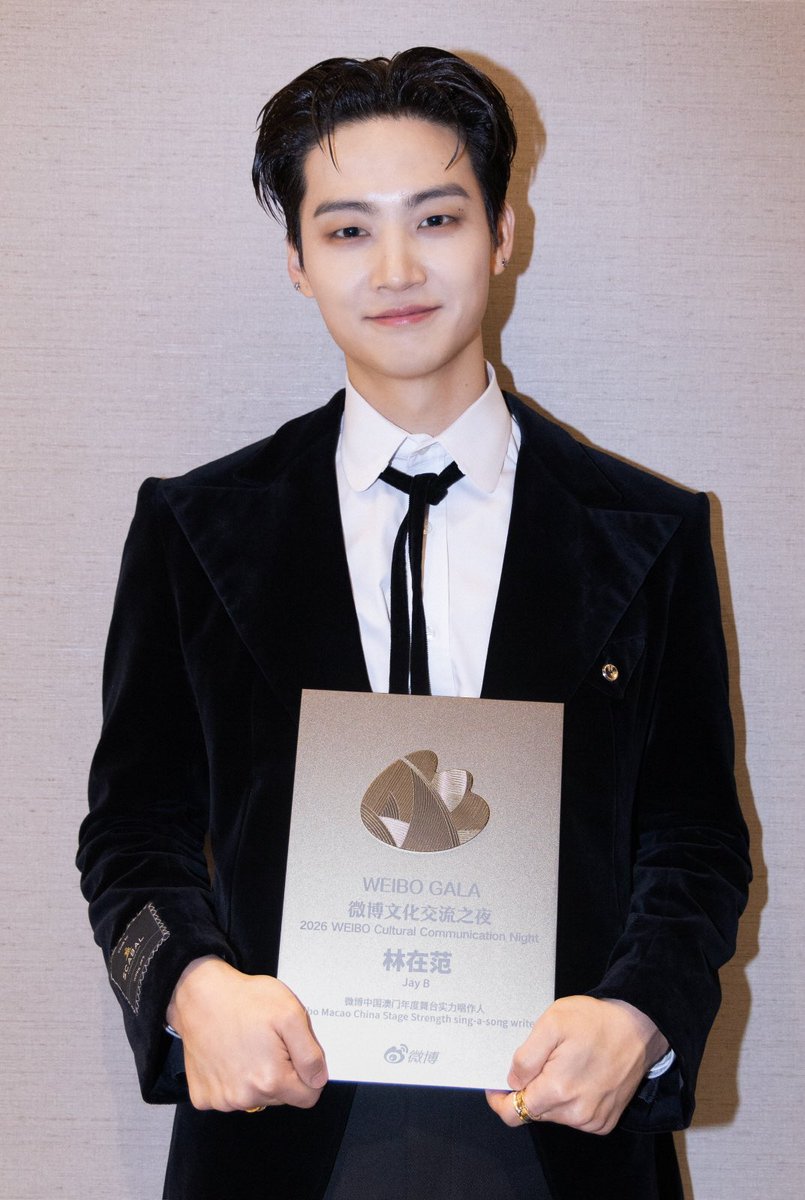 Pop7base's tweet photo. “I feel truly honored to receive this award, and I’ll continue to repay fans with better music and performances.” — JAY B

Korean media outlet Single List reports:

JAY B has been awarded the “Asia’s Most Popular Performance Star” at the 2026 Weibo Cultural Exchange Night in Macau.

The award recognizes his excellence in stage performance, live vocals, concept delivery, and global fan response.

🔗 Full article in the comments