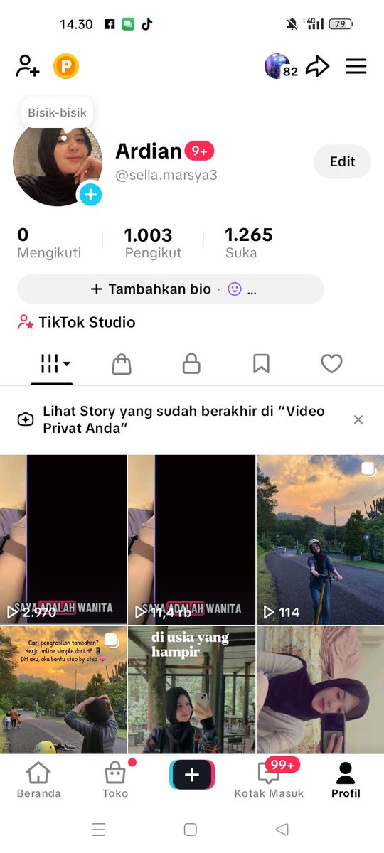 Nad Jual akun tiktok (grosirakundidi) tweet media