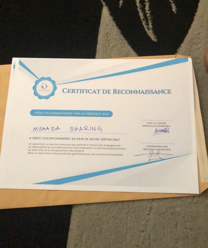 MsaadaSharing's tweet photo. REMERCIEMENTS

Au terme d’une semaine de formation à l’orphelinat La Compassion, nous avons eu l’honneur de recevoir un certificat de reconnaissance de la part de @compassionorph. Nous exprimons notre profonde gratitude pour cette marque de considération.

#UnEnfantUnAvenir 🤍 https://t.co/5goQQFgynD