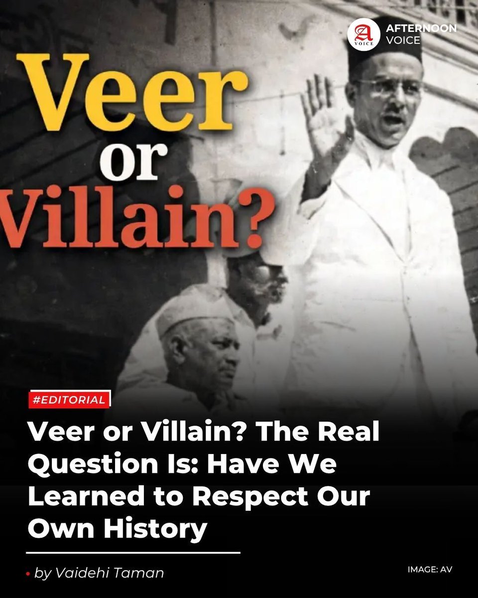 #Editorial | The #Savarkar debate highlights growing concerns over political misuse of history, questioning whether India can engage with its freedom fighters through nuance and respect instead of reducing complex legacies to slogans and selective narratives.

✍️<a href="/VaidehiTaman/">QueenBee</a> |