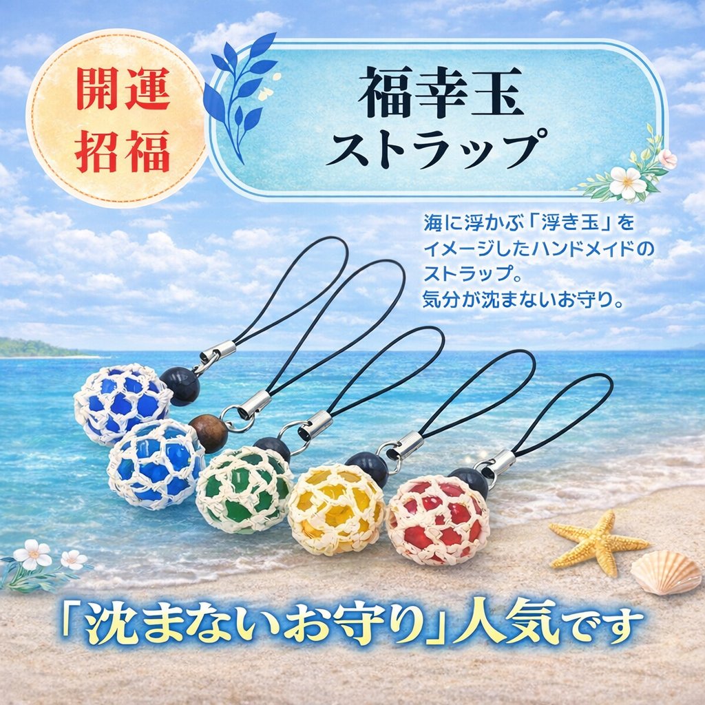 開運・招福のお守り✨ ／ 海に浮かぶ「浮き玉」をイメージした 福幸玉