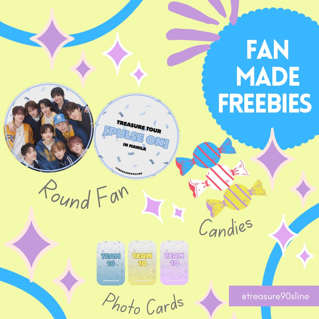 💎 TREASURE TOUR [PULSE ON] in MANILA 2026 FREEBIES 💎
 FAN MADE ROUND FAN and PHOTOCARDS 
 📍: MOA Arena ⏰: TBA

- like &amp; rt 
- must follow us
- open to all teumes

#TREASURE #트레저 #PULSE_ON_IN_MANILA #TREASUREinManila <a href="/treasuremembers/">TREASURE</a>