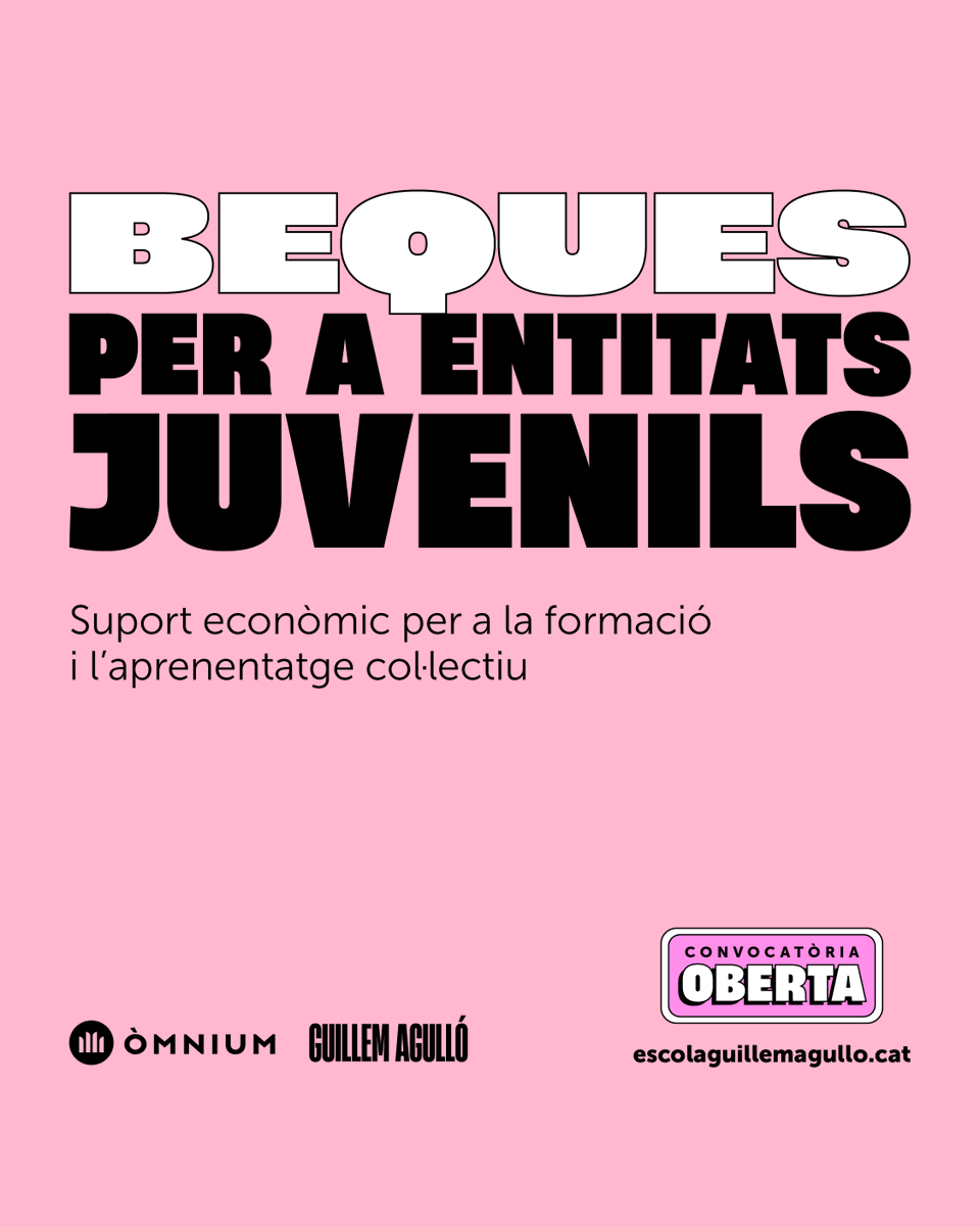 EFGuillemAgullo's tweet photo. 📢 Darrera setmana per presentar les vostres sol·licituds de les #BequesEFGA!

Formació destinada a entitats juvenils dels Països Catalans vinculades a la construcció nacional i l’antifeixisme.

ℹ️ Consulteu-ne les bases i tota la informació a https://t.co/fSZORdywN1 https://t.co/2yVeyAmFdo