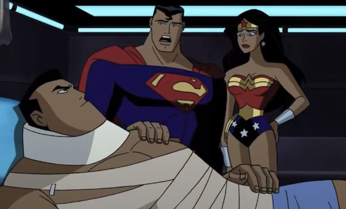 MakiChaifun's tweet image. Clark dude, why are you touching the batboobs