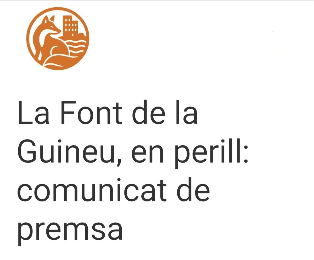 AVVGuineuNavas's tweet photo. 🔴🔴🔴 Nota de premsa:
Aquest proper dissabte acte reivindicatiu. Salvem la Font de la Guineu, prou secretisme 🦊 🦊 🦊 

Llegiu la nota sencera 👇🏽👇🏽
https://t.co/Jcy6PQjjL2 https://t.co/zEcuXXDAzF