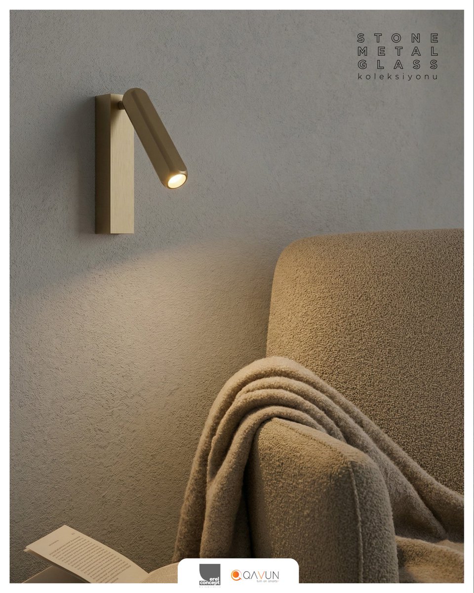 erelconcept's tweet photo. Qavun Stone Metal Glass Serisi’nden Qavun Stone Reading Light, modern ve minimalist tasarımıyla yaşam alanlarına şıklık ve konfor katıyor.

Gövdeye entegre hareketli silindirik başlığı sayesinde ışığı dilediğiniz yöne kolayca yönlendirme imkânı sunar. https://t.co/fo5PiBSchR