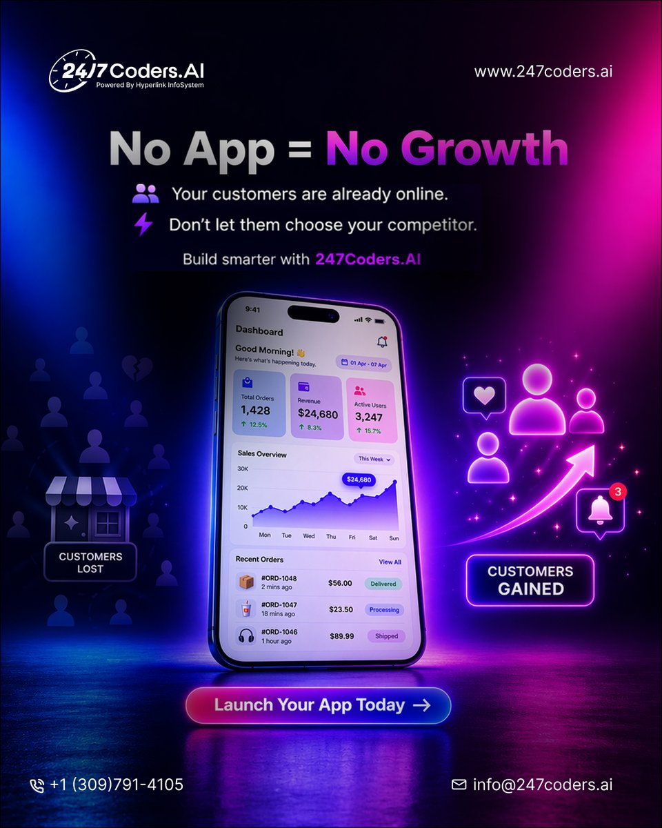247Coders's tweet photo. If you're not on their screen, you're not in their choice.
Don’t lose customers. Own the platform.
#startupindia #entrepreneurlife #appdevelopment #mobileapp #nocode #digitalbusiness #businessgrowth #techstartup #aiapps #founders #growyourbusiness #innovation 
#247coders https://t.co/iFC1kv1jEx