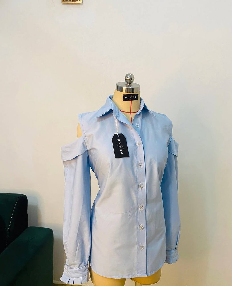 duexe_co's tweet photo. The Kamala Shirt with mini jacket ensemble 💙

Shirt Details: Cold shoulder design with a pleated effect on the wrist. (Normal shoulder variant available).

Available in white, sky blue and baby pink colors ❤️

Shop on https://t.co/y845Ks1rQt https://t.co/kmxOz1YgzX