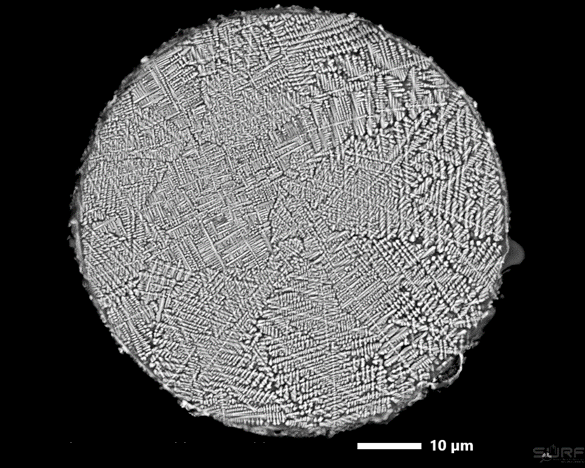 AMGC_FLUX_Team's tweet photo. This week's sample is a beautiful G-type cosmic spherule. The intricate patterns you see are magnetite dendrites embedded in a glassy matrix. What makes this specimen remarkable is its age: it fell to Earth ~380 mya, yet it’s preserved as if it fell yesterday! ☄️ #Spacedust https://t.co/89m7r4rUMc