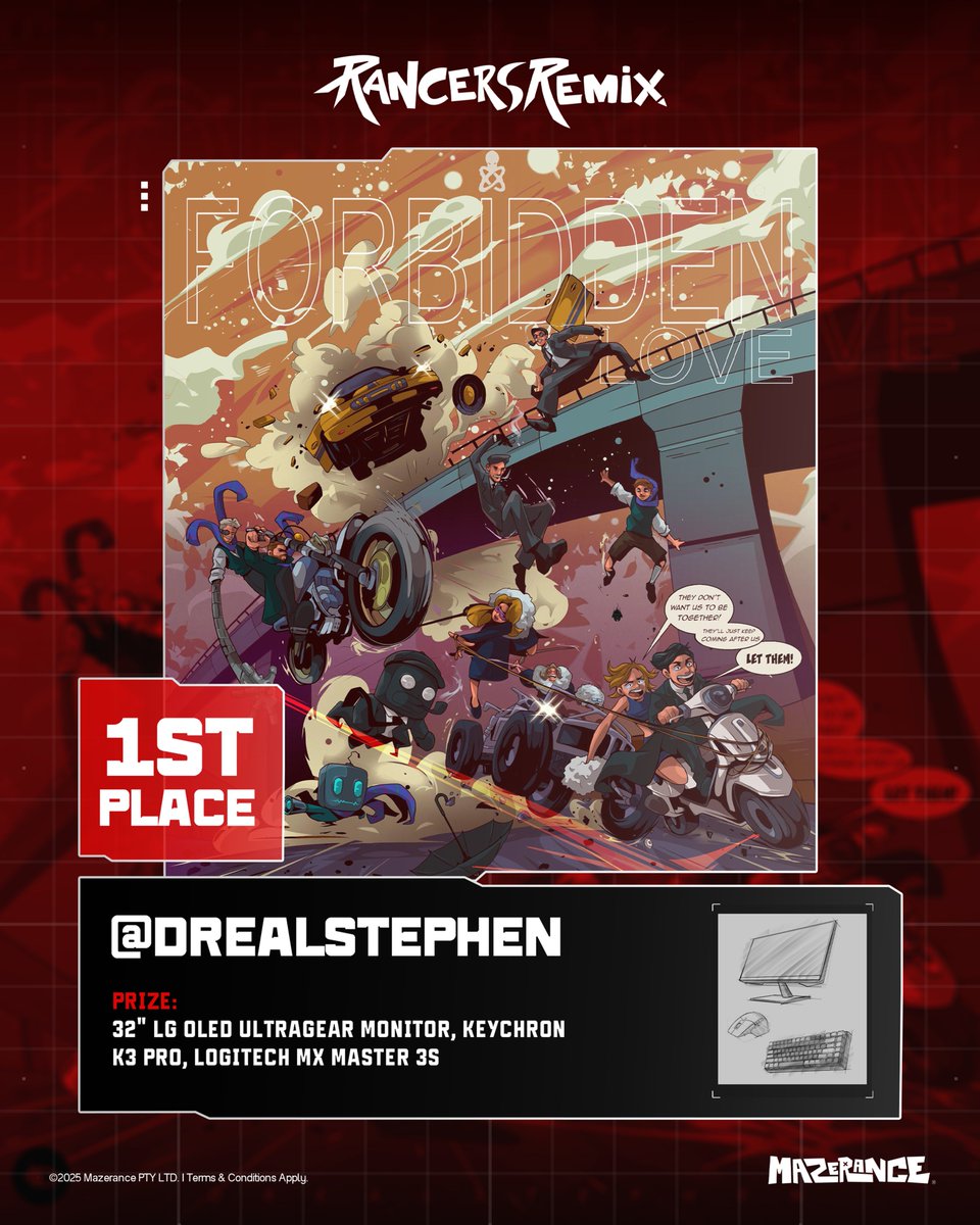 In the first place, we have this dynamic, action-packed composition by <a href="/drealstephen/">D'realstephen🌟</a>. Congratulations!