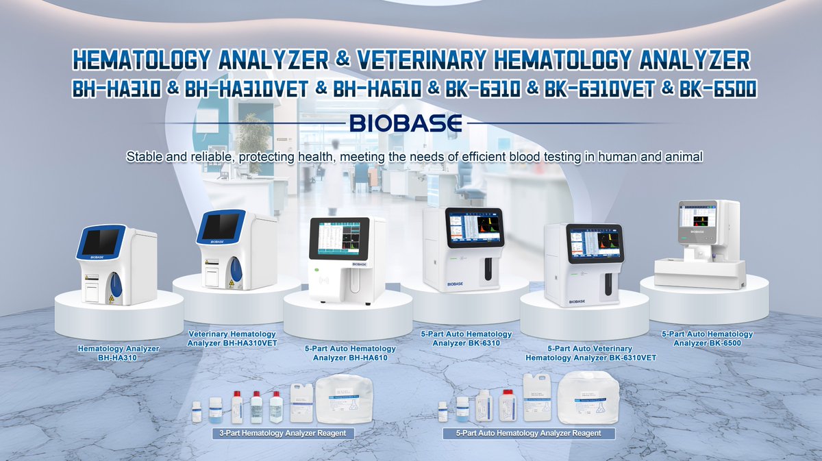 VikaSunBiobase's tweet image. Hematology Analyzer &amp;amp; Veterinary Hematology Analyzer
If you want to know more information, please contact us 
#HematologyAnalyzer #Microbiology #Laboratory #Lab #Medical #Products #BIOBASE
Email: Sales100@biobase.world
WhatsApp/Wechat :+86 15662659136