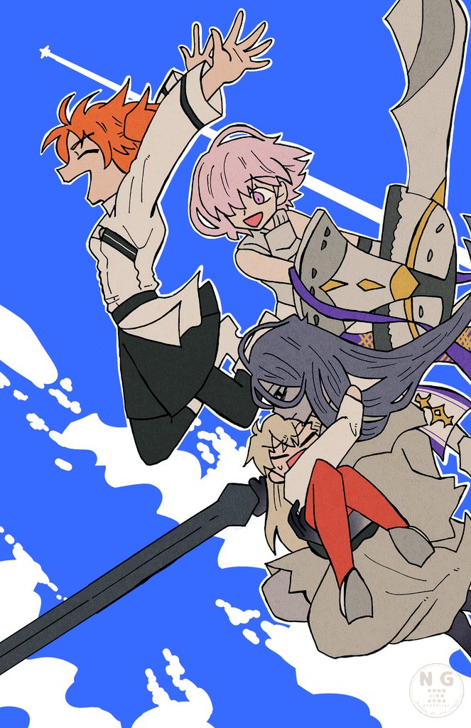 ぐだ子 ,マシュ・キリエライト(Fate) 「GO!GO!アフタータイム!」|シンラ@@@のイラスト
