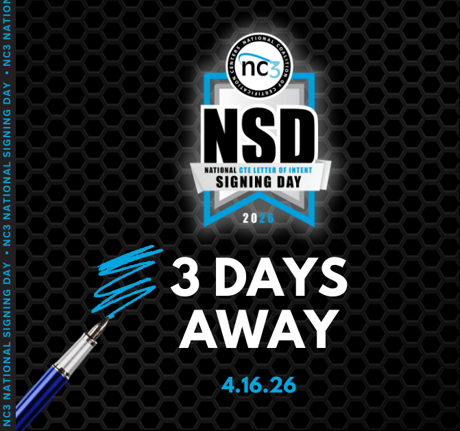 NCCC's tweet photo. Just 3 days until NC3 National CTE Letter of Intent Signing Day on April 16! We’re ready to celebrate students committing to technical careers and their bright futures.
#NC3NationalSigningDay #GoNeosho #CTE #FutureReady #ShoKnows https://t.co/9i49Nzyizn