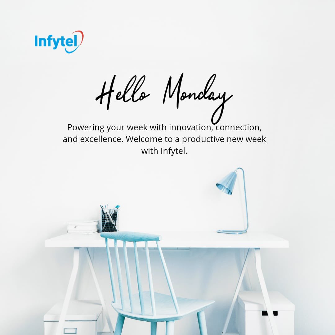 Infytel1's tweet image. New week, new opportunities 🚀
Upgrade your business communication and IT experience with Infytel—fast, reliable, and built for growth.

#Infytel #SmartBusiness #ITServices #HappyNewWeek #BusinessGrowth