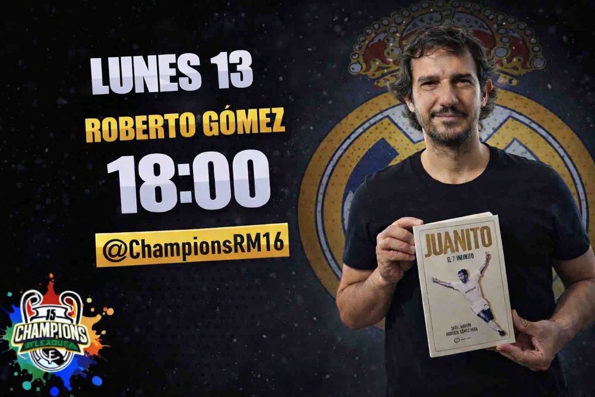 Recordar que esta tarde en la cuenta , se realiza un Homenaje a nuestra Leyenda Juan Gómez Juanito el  eterno 7 . 
Su hijo Roberto Gómez <a href="/j7_roberto/">Roberto</a> ha escrito un libro junto con Salva Martín escritor
No os lo perdáis