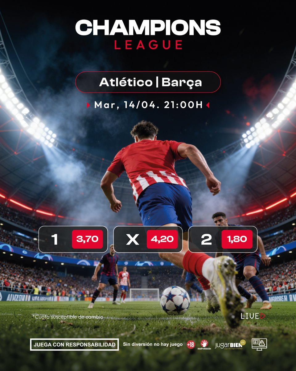 🏟️⚔️ Ganar en el Metropolitano… ¿misión imposible?
🔁🏆 Vuelve la #UCL con partidazos en la vuelta de cuartos 🔥 Este duelo asegura un semifinalista español
🤔🎯 ¿Quién lo conseguirá?