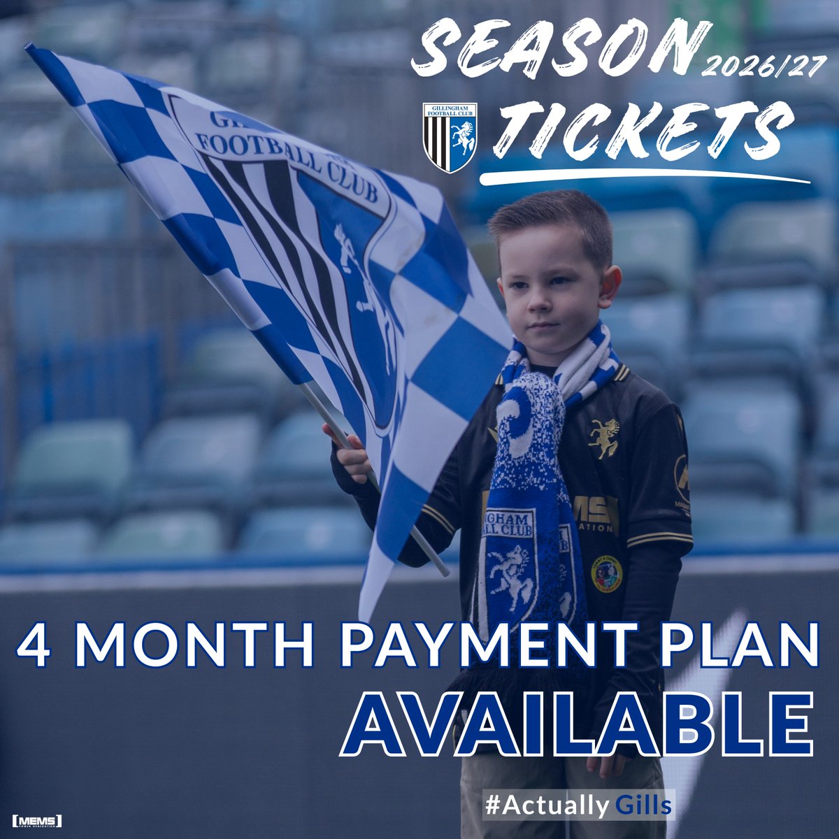 TheGillsFC's tweet photo. Remember, you can pay for your 2026/27 season ticket in four monthly instalments. 

Get all the details here ⤵️

#ActuallyGills | @GFC_Tickets