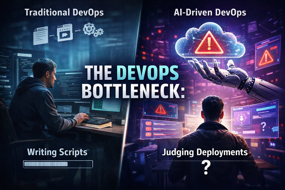 devops_tech's tweet image. AI Changes the Bottleneck!

In traditional DevOps:
bottleneck = writing scripts

In AI-driven DevOps:
bottleneck = knowing what NOT to deploy

Speed is solved.
Judgment is not.

#DevOps #AI #AIOps #DevOpsWithAI #AIDevOps