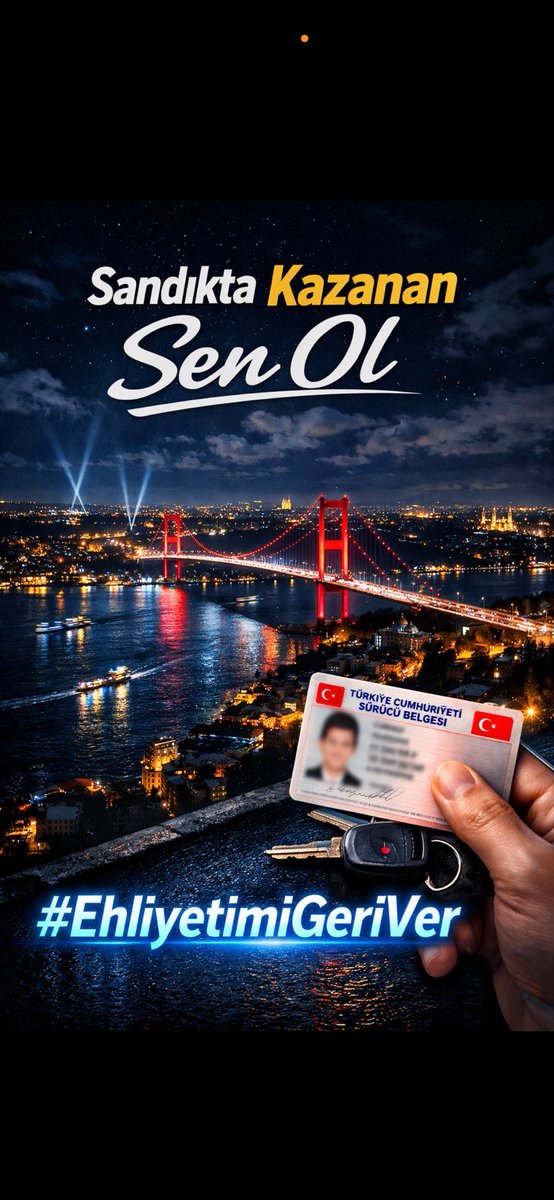 yigittkoccc's tweet photo. SandıktaKazanan SenOl 
#EhliyetimiGeriVer 

2 milyon vatandaş 5 milyon aile

Ölümlü kazaya karışmamış kişilere bir sefere mahsus tam kapsamlı ehliyet affı talebimizdir https://t.co/WGRM9syWqr
