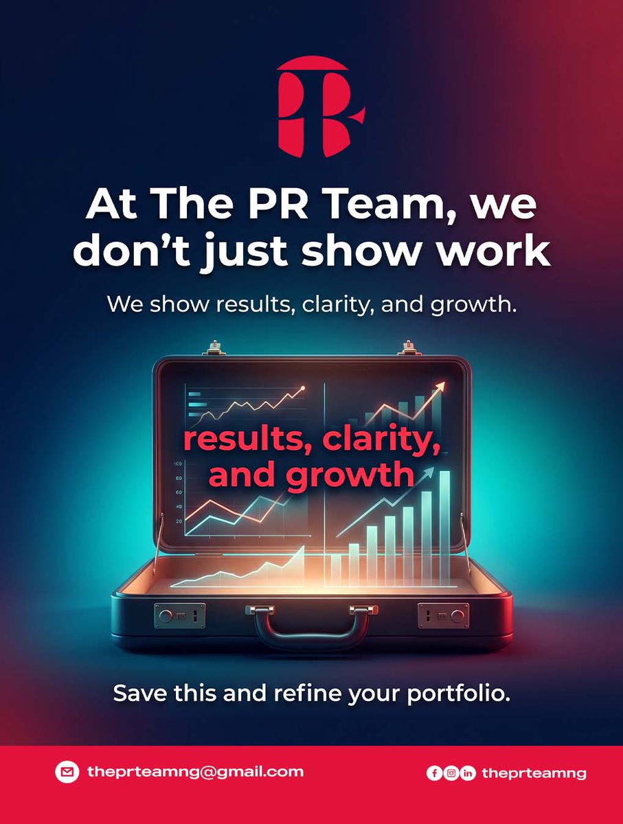 When people view your portfolio, do they see creativity… or clarity backed by results?

#ThePRteamNG
#SocialMediaStrategy
#PortfolioBuilding