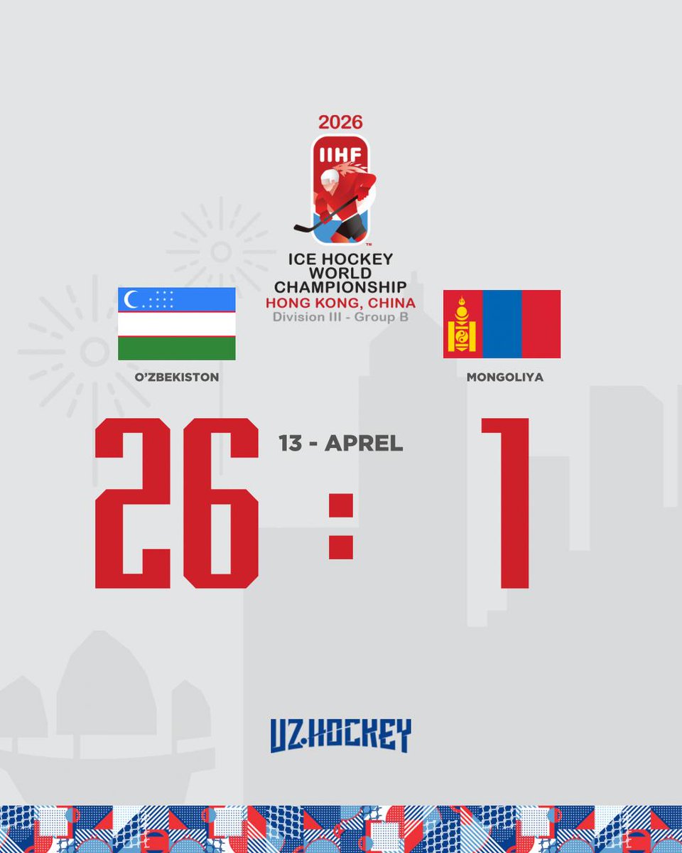 Ўзбекистон хоккей миллий жамоаси футбол миллий жамоаси (15:0) рекордини янгилади