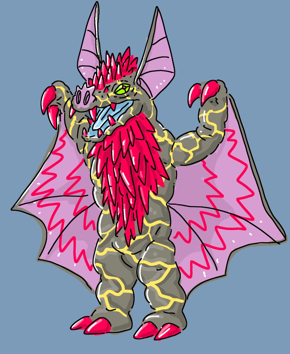 44_29's tweet image. 吸果怪獣 ブラドカイザー
吸血怪獣かと思いきや甘い果汁が好き
各地のジュース工場を襲うぞ
#オリジナル怪獣 #Kaiju