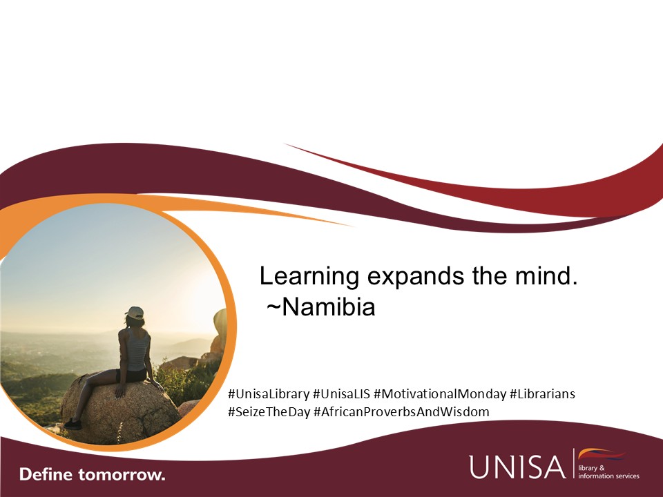 UnisaLibrary's tweet image. Motivational Monday 

Every page turned is a step toward shaping a brighter tomorrow.

#MotivationalMonday #UnisaLIS #seizetheday #africanproverbsandwisdom #Definetommow