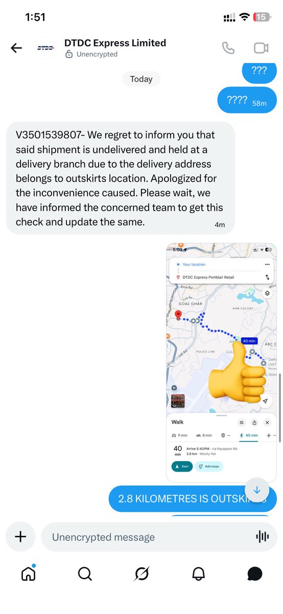 ashwinonkeys's tweet photo. @DTDCIndia @SubhasishDTDC @abhishek_chuck 2.8KMs from ur branch is outskirts? https://t.co/QmXUWCiI0o