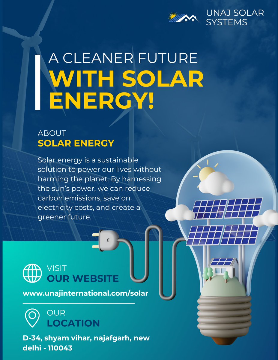 unajsolar's tweet image. +91-8178917718 | +91-9015023484
#unajsolarsystems #SolarEnergyIndia #SolarForHome #SolarForBusiness #gosolar #SolarSavings #netmetering #solarinstallation #RenewableEnergy #greenenergy #solarpower #SolarExperts #energyefficiency #cleanenergy #SolarFuture #solarindia #SmartEnergy