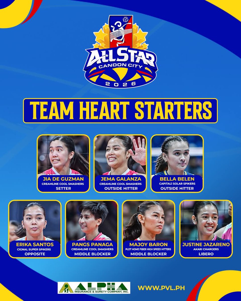 pvlph's tweet image. THE HEART OF VOLLEYBALL, TIME TO HUSTLE UP! 💫

Team HEART and Team HUSTLE are here to light things up!

#PVLxSTallstars | #AlphaInsurance
