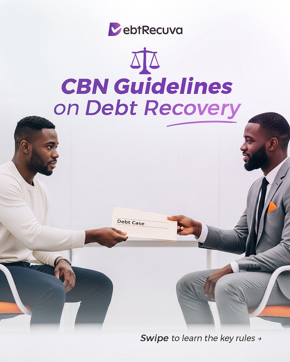 DebtRecuva's tweet photo. CBN guidelines exist to ensure fairness, protect all parties, and promote responsible recovery practices. When these rules are followed, outcomes are more effective and sustainable.

We combine compliance with strategy to deliver results without unnecessary pressure.
#DebtRecuva https://t.co/zImi9J4f9a
