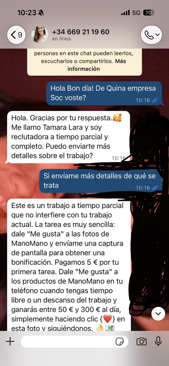 EvaPrezllamas1's tweet photo. He recibido estafa laboral a la que no he caído tener mucho cuidado con esto 
#stopestafa https://t.co/ijsNR83ZSF