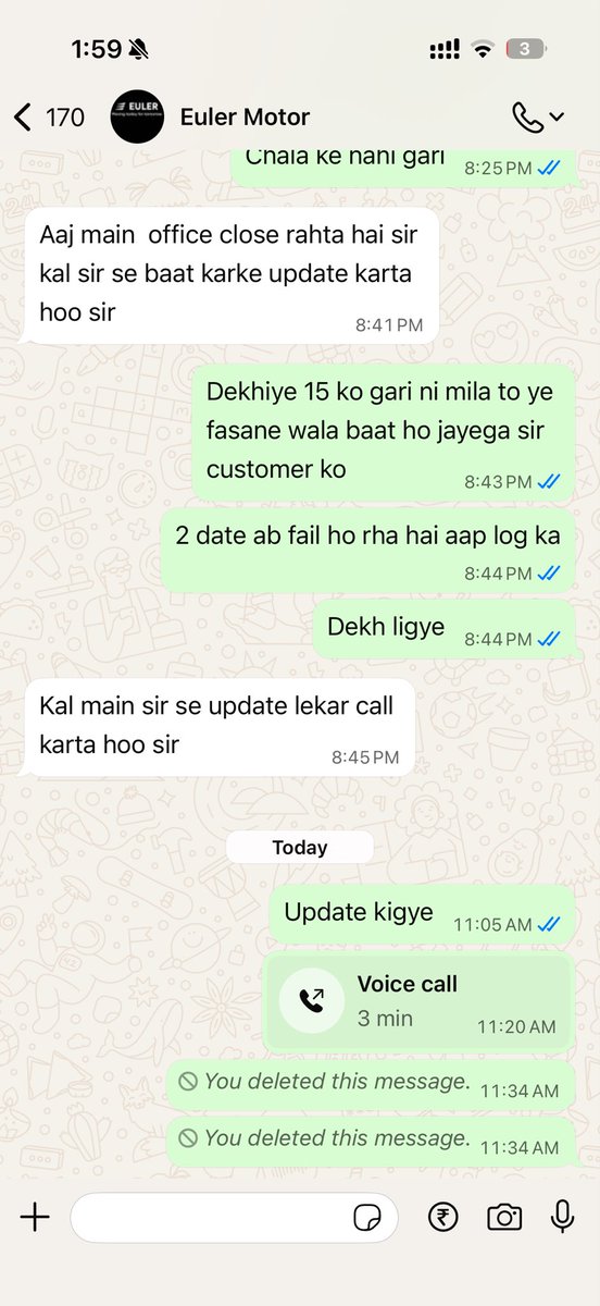 vijayantkumar15's tweet photo. I am also mentioning their number.
91 93559 69049

My number- 7004990540

"They lied to me and ruined my work. If there's no process i will take action against showroom and company @Euler_Motors @MahindraRise @HeroMotoCorp @PiaggioUK As You Can See The Fraud Of This Company. https://t.co/wRxLK0KEW3