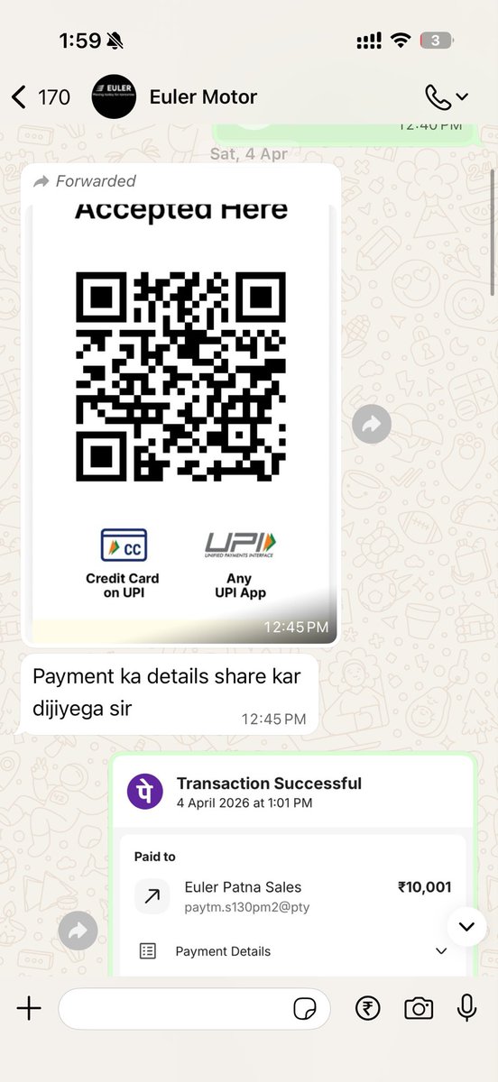 vijayantkumar15's tweet photo. I am also mentioning their number.
91 93559 69049

My number- 7004990540

"They lied to me and ruined my work. If there's no process i will take action against showroom and company @Euler_Motors @MahindraRise @HeroMotoCorp @PiaggioUK As You Can See The Fraud Of This Company. https://t.co/wRxLK0KEW3