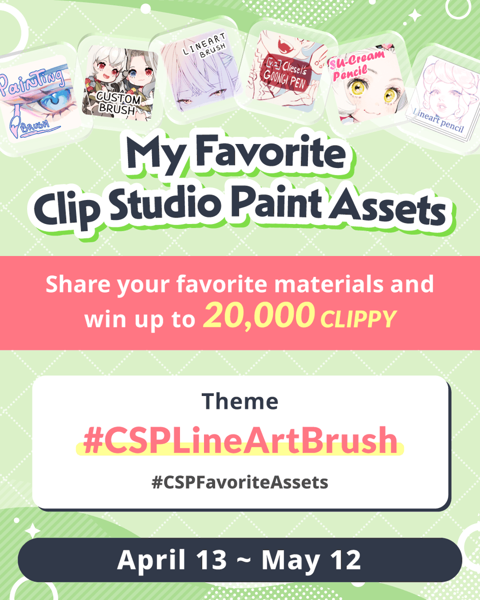 clipstudiopaint's tweet image. Get Clippy just by sharing your favorite materials from Clip Studio Assets!

This month's theme is "Line Art Brushes".
Share your favorite brushes with the hashtags #CSPFavoriteAssets and #CSPLineArtBrush by May 12 to join! 

Details below:
clipstudio.net/content/cspfav…

#clipstudio