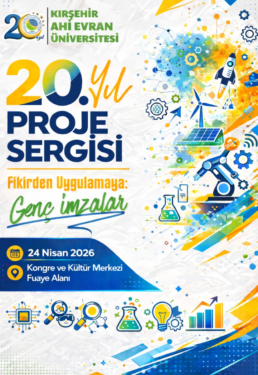 kaeu_arge's tweet photo. 🎉 20. Yıl Proje Sergisi’ne Davetlisiniz!
Kırşehir Ahi Evran Üniversitesi olarak düzenlediğimiz 20. Yıl Proje Sergisi ile yenilikçi fikirleri ve genç yetenekleri bir araya getiriyoruz. https://t.co/7819HtnJ7l