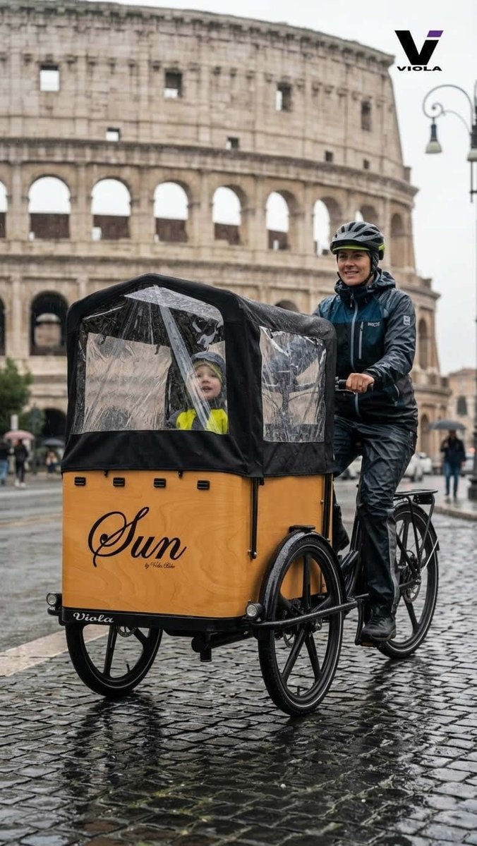 BikeViola's tweet image. Se la pioggia non molla… non mollare neanche tu ☔🚲
Con Viola sei sempre pronta a tutto.

#violabike #pioggia #cargobike #nonmollare #machecefrega