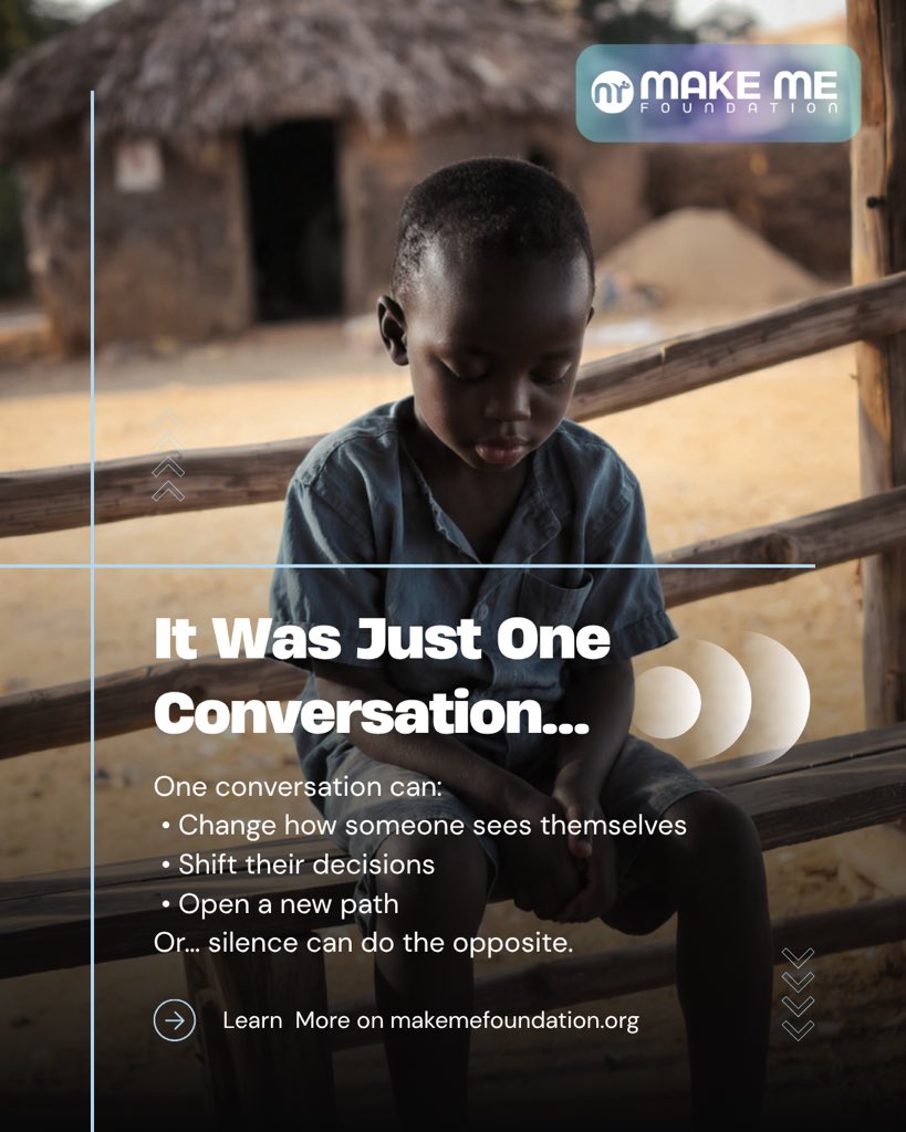 Makeme_org's tweet image. Sometimes it’s not a big event 
it’s one conversation that changes everything.

What’s one conversation that changed your direction?

#makemefoundation #sustainabledevelopmentgoals