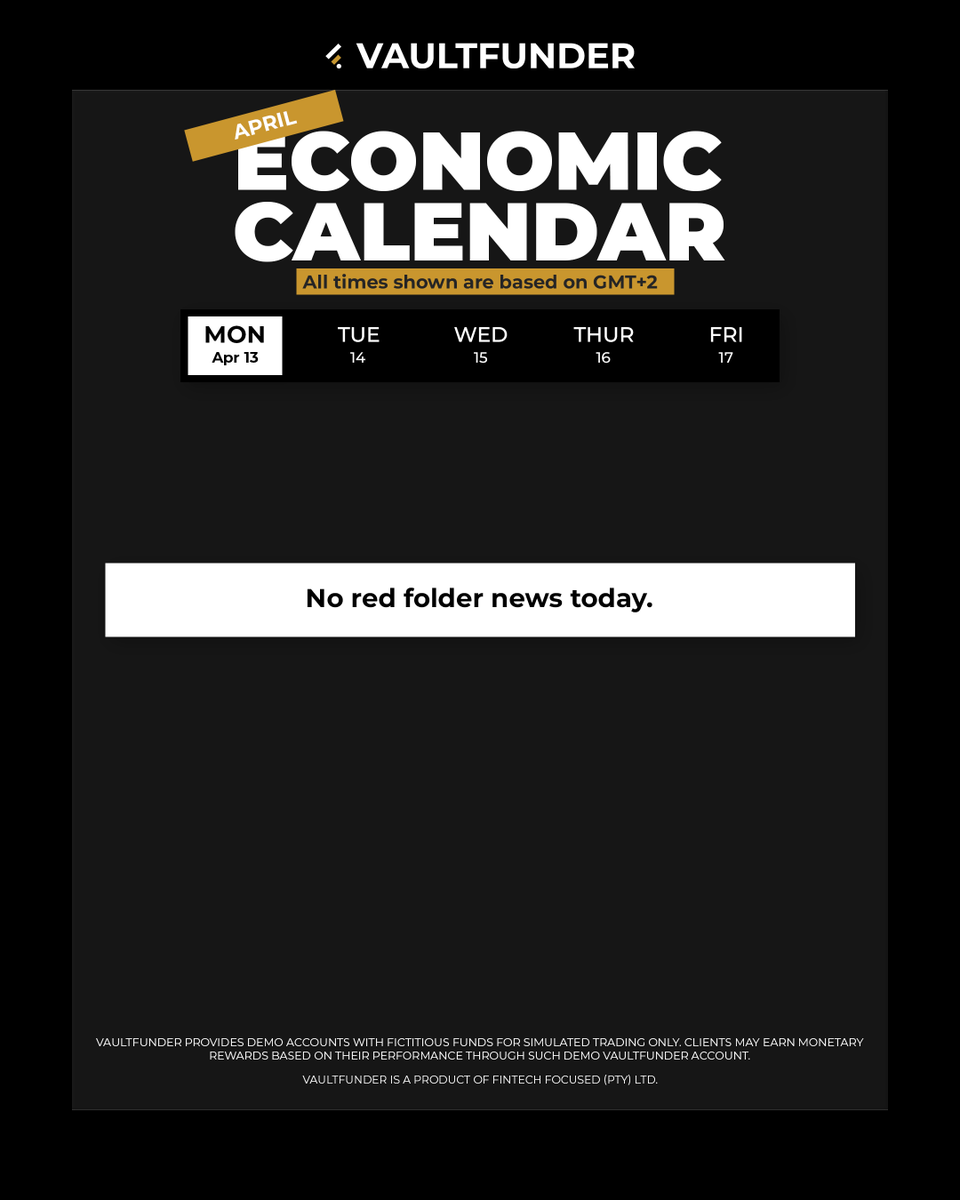 VaultFunder's tweet photo. 1/2 This week brings volatility — and with it, opportunity and risk.

✔️ Stay calculated
✔️ Stick to your system
✔️ Protect your capital
Because during major news, the market doesn’t forgive hesitation or impulsive moves.
Discipline is what keeps you in the game.

Your edge. Your rules. Your consistency.

#VaultFunder #ForexTrading #RiskControl #TraderMindset