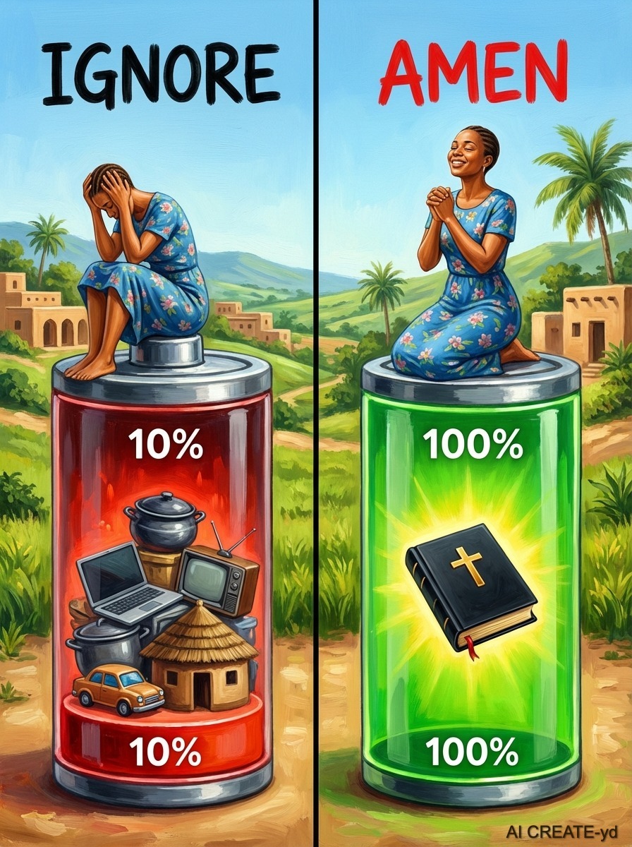 BrownO79466's tweet image. Amen🙏💖 When you ignore God and focus only on material things — your possessions, career, gadgets, and daily worries — your spiritual battery quickly drains to just 10%. Life feels heavy, exhausting, and empty.But when you turn to God, pray with a sincere heart, and put your