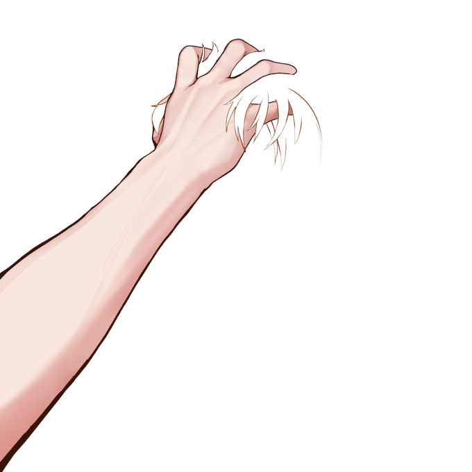 髪をかきあげているような素材をどうぞ 