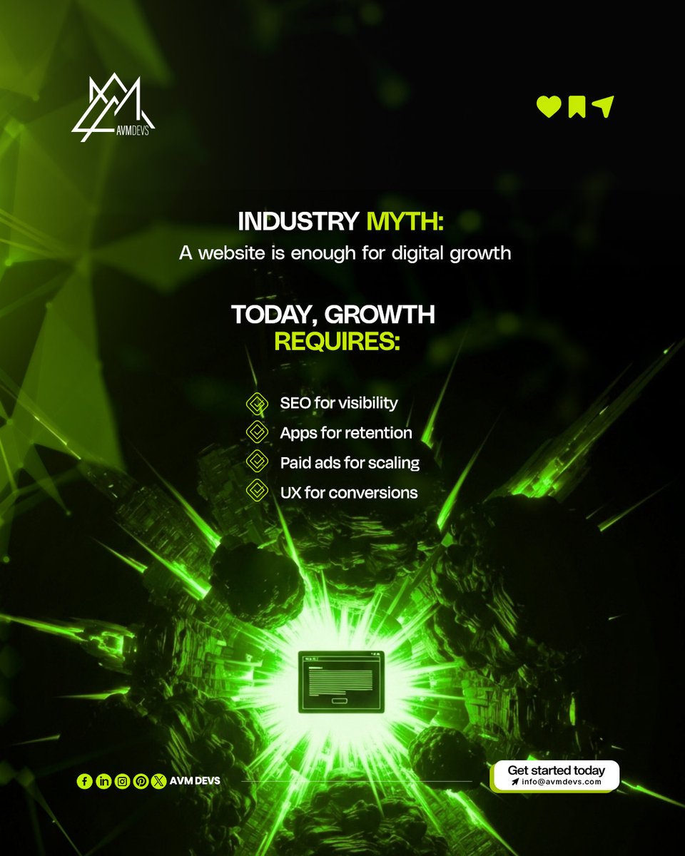 avmdevs's tweet photo. Real growth comes from how everything works together, getting found on Google, keeping users engaged, running the right ads, and making sure every click actually converts.

#AVMDEVS #DigitalGrowth #SEO #WebDevelopment #AppDevelopment #PaidAds #UXDesign #BusinessGrowth https://t.co/MIPpYUbP8p