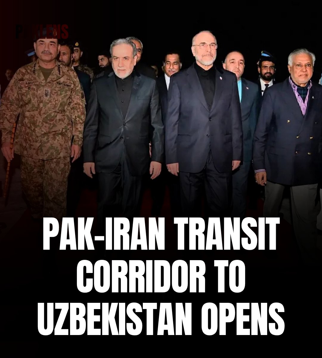 paklens's tweet photo. Pakistan and Iran have inaugurated a new transit corridor, marking its operational phase with the first commercial shipment to Uzbekistan via Iran. The route significantly reduces transportation time and costs, while enhancing regional trade and connectivity. https://t.co/4vxn5mTzhR