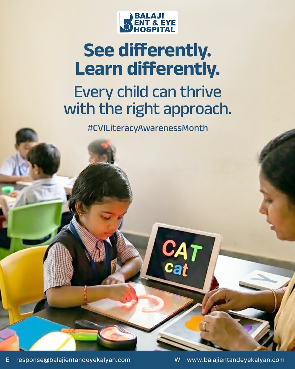 BalajiHospital3's tweet image. Empowering young minds to see, learn, and grow in their own unique way. With the right support, every child can thrive. 💙

#CVILiteracyAwarenessMonth #ChildDevelopment #earlylearning #PediatricCare #EducationMatters