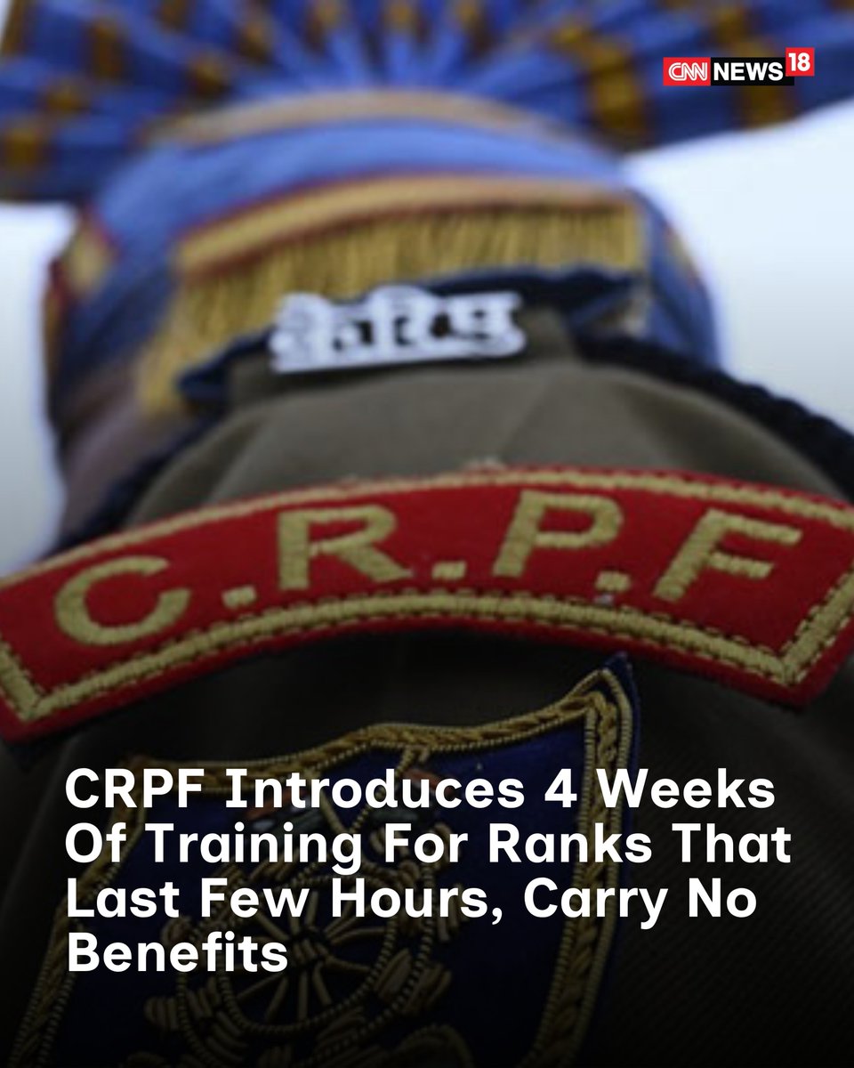 CNNnews18's tweet image. CRPF Introduces 4 Weeks Of Training For Ranks That Last Few Hours, Carry No Benefits | Exclusive

#CRPF #Training #GOI 

news18.com/india/crpf-int…