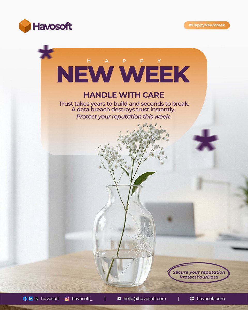 havosoft's tweet image. This week protect your reputation with ~ Protect your Data
#reputationmanagement 
#cybersecurity 
#mondaymorning 
#havosoft 
#automation 
#abuja #mimi #cardingfornaija #INEC