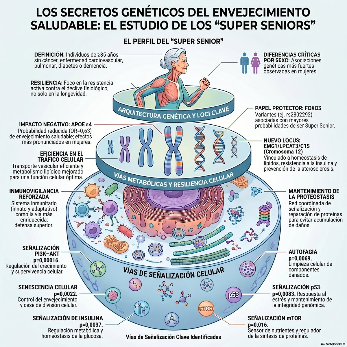 mera_cordero's tweet photo. ¿Por qué hay personas que llegan a los 85 años sin enfermedades? 🧬 Un nuevo estudio en GeroScience (2026) analiza a los "Super Seniors":

✅ FOXO3: El gen de la longevidad resiste. ✅ Metabolismo: Clave la regulación de lípidos e insulina. ✅
https://t.co/dVT2MMr36i https://t.co/IZgLKOa6WC